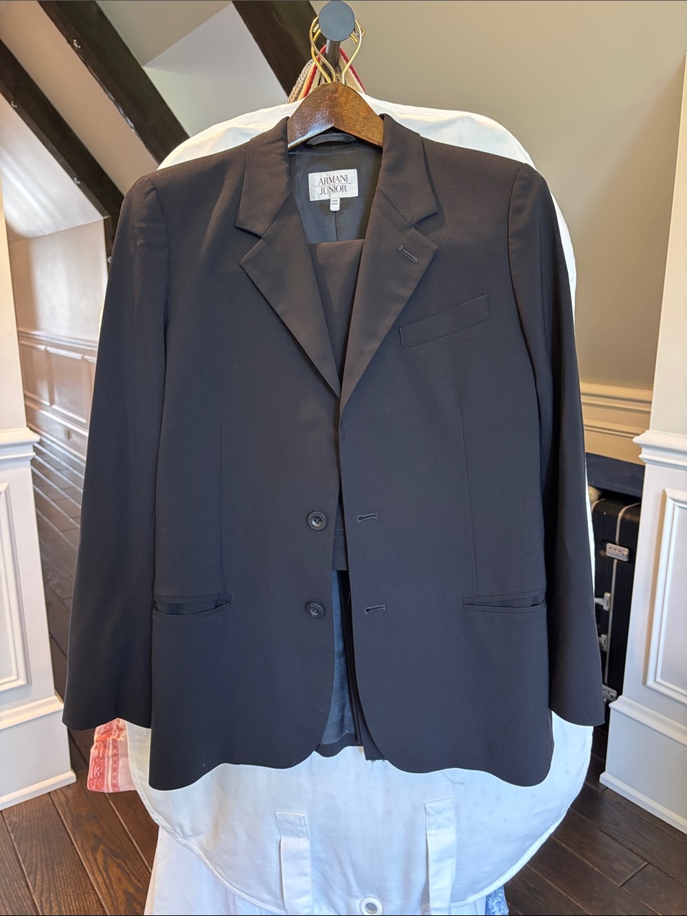 Armani Junior Black Boys' Suit Classic Notch-Lapel Blazer and pants size 14A